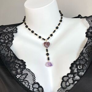 Amethyst Crystal Beaded Necklace